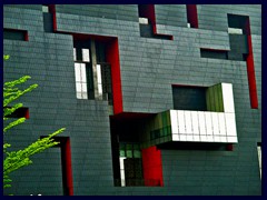 Guangdong Provincial Museum's new building in ZNT opened in 2010. The building with its significant black and red patterns was designed by Rocco Design Architects.